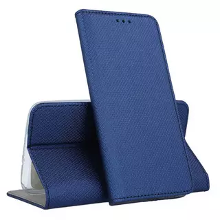Telefontok Samsung Galaxy A33 5G - kék mágneses szilikon keretes könyvtok