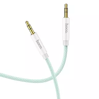 Kábel: HOCO UPA19 - zöld 3.5mm jack-jack audio AUX szövet kábel, 2m