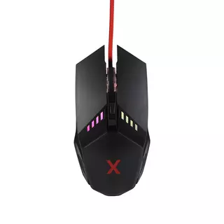Egér - MaxLife MXGM-200 - piros szövet vezetékes, optikai fekete Gamer egér, háttérvilágítással