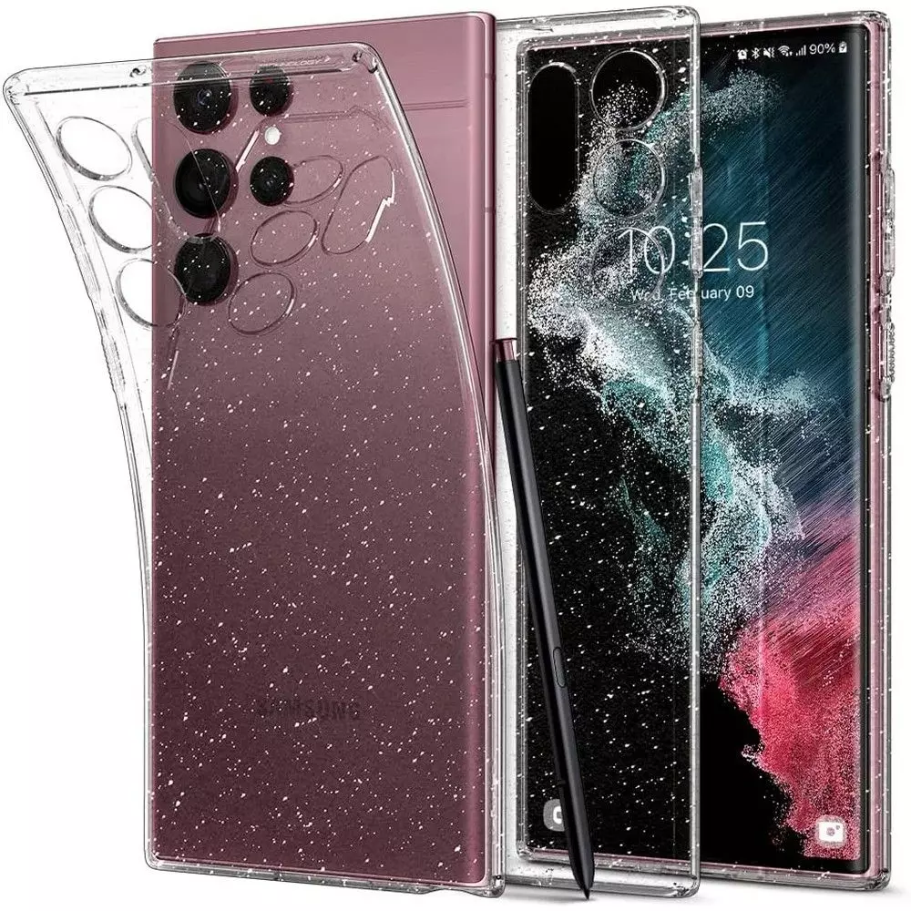 Telefontok Samsung Galaxy S22 Ultra - Spigen Liquid Crystal Glitter átlátszó hátlap tok