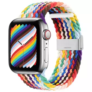 Apple Watch Series 2/3/4/5/6/7/8/9/Ultra/SE (42/44/45/49 mm) okosóra szíj - Color 2, fonott szövet szíj (strech)