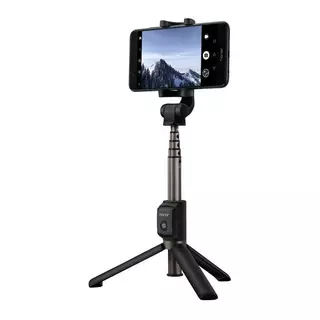 Selfie bot: Huawei AF15 - fekete bluetooth-os, tripoddá alakítható selfie bot, távirányítóval