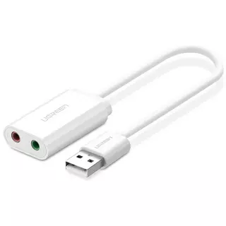 Adapter: Ugreen 30143 - USB / audio jack (3,5mm) adapter fehér