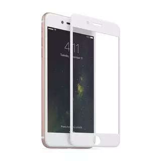 Üvegfólia iPhone 7 / 8 - 5D full glue, kemény tokbarát fólia fehér kerettel