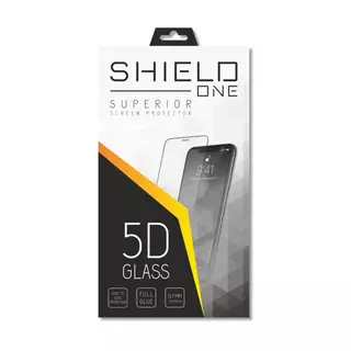 Üvegfólia iPhone 7 / 8 - ShieldOne 5D fekete keretes kijelzővédő üvegfólia