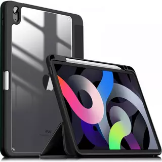 Tablettok iPad Air 4 (2020,10,9 coll) - INFILAND Crystal Case fekete tablettok, ceruzatartóval