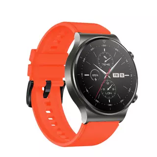Huawei Watch GT / GT2 / GT2 Pro (46 mm) okosóra szíj - narancssárga szilikon (22 mm) sima kialakítás