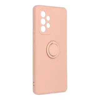 Telefontok Samsung Galaxy A53 5G - Roar Amber púder pink szilikon tok, kitámasztó ujjgyűrűvel