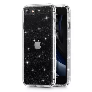 Telefontok iPhone 7 / 8 / SE 2020 - Tech-Protect Glitter átlátszó csillámos műanyag hátlap tok, szilikon kerettel