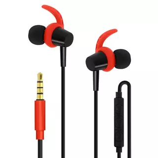 Headset: Forver SP-100 - fekete/piros stereo headset fülhallgató, mikrofonnal