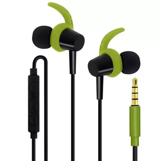 Headset: Forver SP-100 - fekete/zöld stereo headset fülhallgató, mikrofonnal