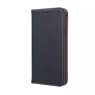 Telefontok Samsung Galaxy A33 5G - Eredeti bőr Smart fekete mágneses szilikon keretes könyvtok