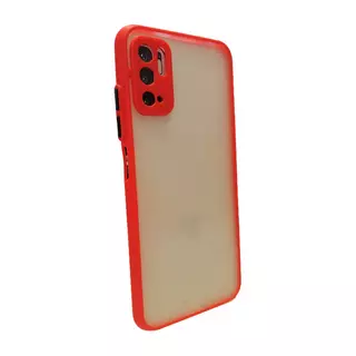 Telefontok Xiaomi Redmi Note 10 5G / Xiaomi Poco M3 Pro 5G - Milky áttetsző szilikon hátlap tok, piros kerettel