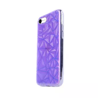 Telefontok iPhone SE3 (2022) - Neo lila, mintás műanyag hátlap tok, szilikon kerettel