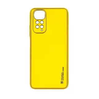 Telefontok Xiaomi Redmi Note 11 - Forcell műbőr hátlap tok, sárga