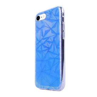 Telefontok iPhone SE (2020) - Neo kék, mintás műanyag hátlap tok, szilikon kerettel