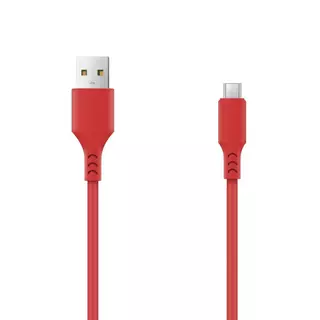Kábel: Setty - USB / MicroUSB piros kábel, 2A