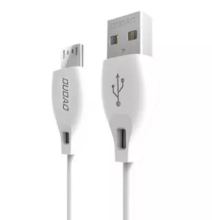 Kábel: DUDAO L4- USB / MicroUSB adatkábel, (2,4A) 2m fehér