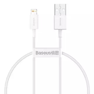 Kábel: Baseus CALYS-02 - USB / Lightning fehér kábel, 2,4A 25 cm