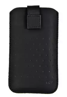 Telefontok 6,7 col - fekete tépőzáras-kihúzós tok (170x85x14mm)