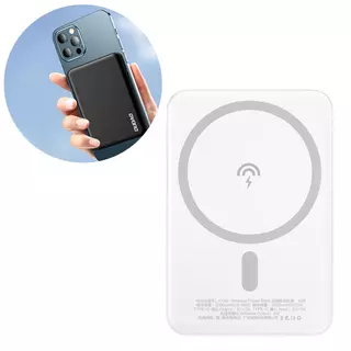 Powerbank: Dudao K14S - fehér Wireless MagSafe powerbank 5000mAh, 2A
