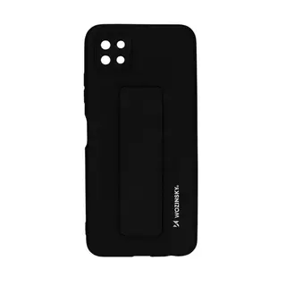 Telefontok Samsung Galaxy A22 5G - Wozinsky Kickstand fekete kitámasztható szilikon hátlap tok