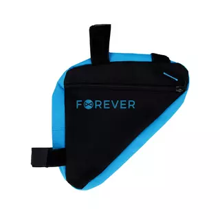 Biciklis tartó: Forever FB-100 - Univerzális, cseppálló biciklivázra szerelhető, fekete/kék telefon tartó táska