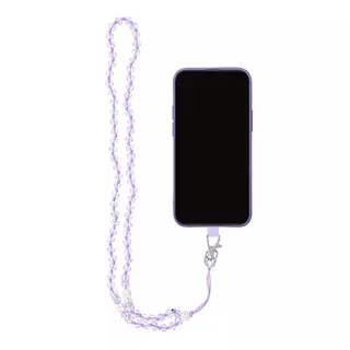 Telefontok: Crystal Diamond - univerzális - tokba helyezhető nyakba akasztó - átlátszó / lila gyöngy