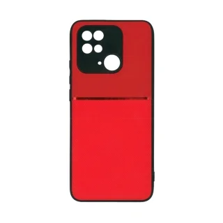 Telefontok Xiaomi Poco C40 - Elegance piros műanyag hátlap tok szilikon kerettel