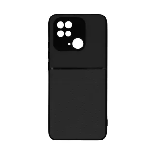 Telefontok Xiaomi Poco C40 - Elegance fekete műanyag hátlap tok szilikon kerettel