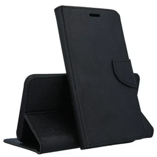 Telefontok Xiaomi Poco C40 - Fancy fekete mágneses szilikon keretes könyvtok