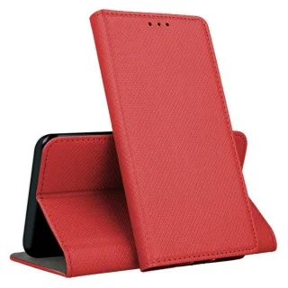 Telefontok Xiaomi Poco C40 - piros mágneses szilikon keretes könyvtok