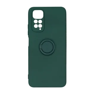 Telefontok Xiaomi Redmi Note 11 - Grip zöld szilikon tok, kitámasztó ujjgyűrűvel
