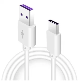 Kábel: Huawei - USB / TYPE-C (USB-C) fehér kábel, (5A) 1m