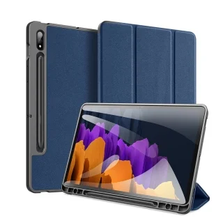 Tablettok Samsung Galaxy Tab S7 FE (SM-T730, SM-T733, SM-T736B) - DUX DUCIS DOMO kék smart case