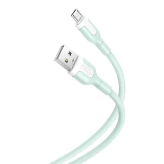Kábel: XO NB212 - USB / MicroUSB zöld kábel 1m, 2,1A