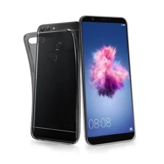 Telefontok Huawei P Smart (2018) - fekete átlátszó szilikon hátlap tok 