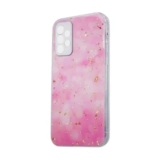 Telefontok Samsung Galaxy A13 (A135F / A137) - Gold Glam pink - mintás műanyag hátlap tok, szilikon kerettel