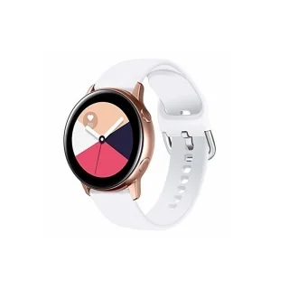 Samsung Galaxy Watch Active 2 (20mm) okosóra szíj - fehér szilikon szíj