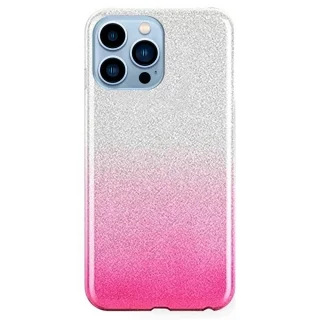 Telefontok iPhone 14 Pro Max - Ezüst / pink Shiny tok