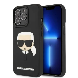 Telefontok iPhone 14 Pro - 3D Rubber Karl's Head - fekete hátlap tok