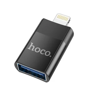 Adapter: HOCO UA17 - USB / Ligjtning adapter fekete (OTG)