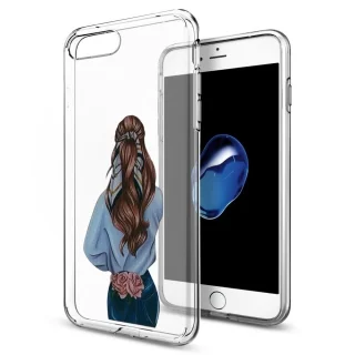 Telefontok iPhone 7 / 8 - L Arte Girl - mintás átlátszó műanyag hátlap tok, szilikon kerettel
