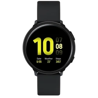 Samsung Galaxy Watch Active 2 (44 mm) - SPIGEN LIQUID AIR fekete szilikon védőtok, szíj nélkül