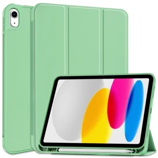 Tablettok iPad 2022 10.9 (iPad 10) - világoszöld smart case, ceruza tartóval
