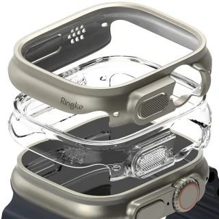 Ringke Slim műanyag védő tok Apple Watch Ultra 1 / 2 (49 mm) okosórához titániumszürke+átlátszó