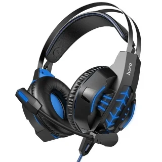 Headset: HOCO W102 - fekete fejhallgató mikrofonnal (vezetékes: Jack/USB)