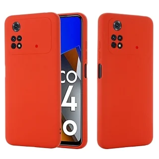 Telefontok Xiaomi Poco M4 Pro 4G / LTE - piros szilikon tok