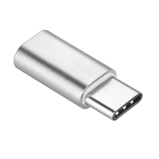 Adapter: MicroUSB - Type-C (USB-C) ezüst adapter
