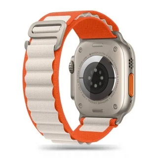 Apple Watch Series 4/5/6/7/8/9/Ultra/SE (42/44/45/49mm) okosóra szíj - TECH-PROTECT Nylon Pro - bézs/sárga szövet szíj
